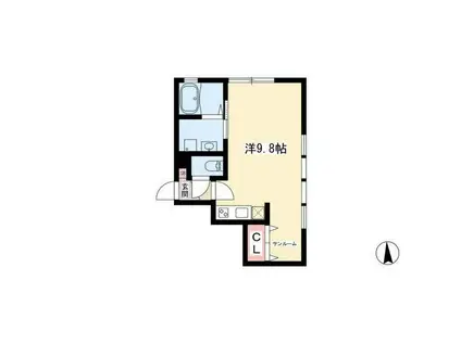 BIPPLE(1K/1階)の間取り写真