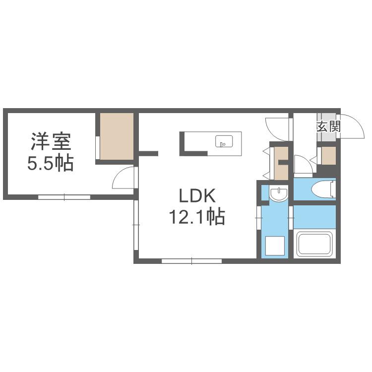 GLOIRE(1LDK/4階)の間取り写真
