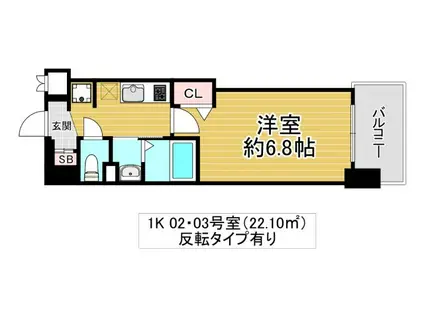 LUXE深江橋II(1K/10階)の間取り写真