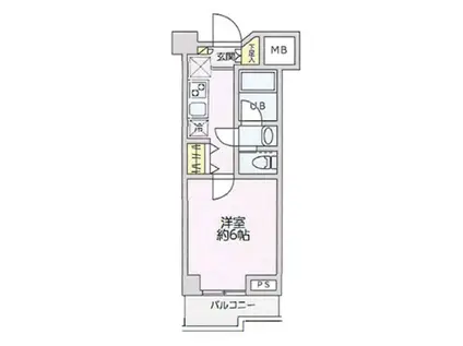 三越ゼームス坂マンション(1K/4階)の間取り写真
