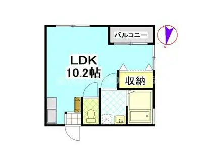 コート野崎(ワンルーム/1階)の間取り写真