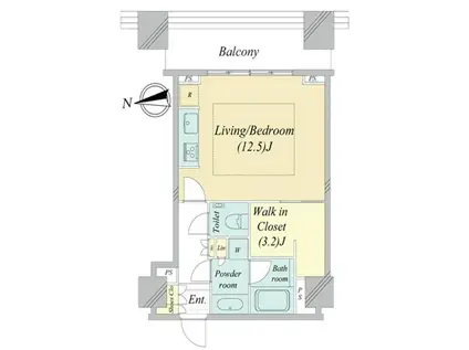 シティタワー高輪(ワンルーム/3階)の間取り写真