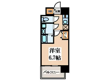 ワールドアイ大阪イースト CITY(1K/5階)の間取り写真