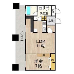 ラクメンビル(1LDK/6階)の間取り写真