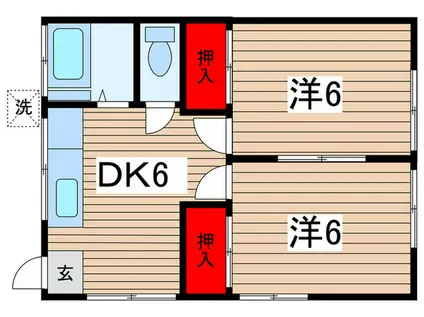 第2泉荘(2DK/2階)の間取り写真