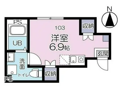 リオグランデ亀戸(ワンルーム/1階)の間取り写真