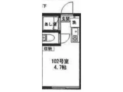 落合テラス1号館(ワンルーム/1階)の間取り写真