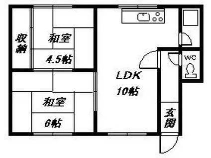 富士栄マンション(2DK/2階)の間取り写真