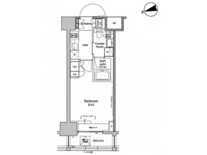プラウドフラット西早稲田(1K/13階)の間取り写真