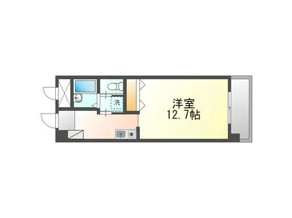 アーバンビューとまり(ワンルーム/2階)の間取り写真