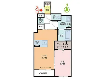 シャトードゥレスト(1LDK/3階)の間取り写真