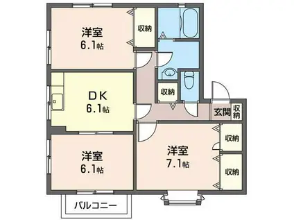 コーラルガーデンC(3DK/2階)の間取り写真
