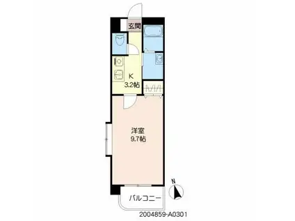 ROUND PURE21(1K/3階)の間取り写真