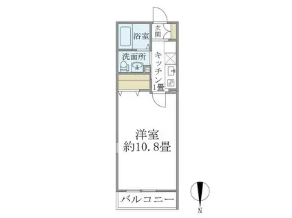エルスタンザ北綾瀬DEUX(1K/3階)の間取り写真