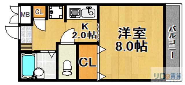 エディフィシオ・エスペランサ(1K/1階)の間取り写真