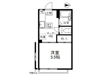 ルミエール(1K/2階)の間取り写真