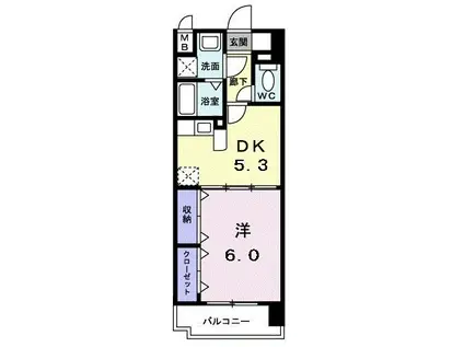 PLEASURES(1DK/4階)の間取り写真