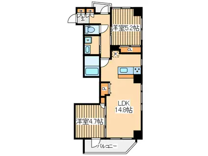 ザプレステージグラン(2LDK/8階)の間取り写真