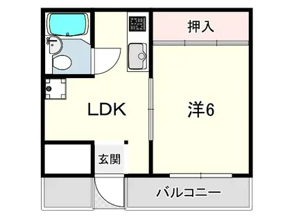 グランディアミアモーレ鈴蘭台(1LDK/1階)の間取り写真