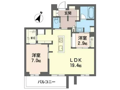 メゾン デゾール(1SLDK/2階)の間取り写真