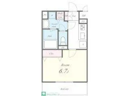 グランディール調布(1K/1階)の間取り写真