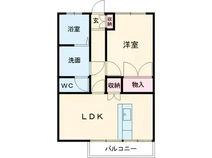 ポートタウン大津 B(1LDK/2階)の間取り写真