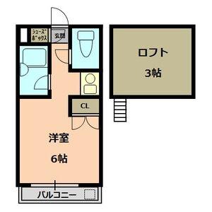 アップルハウス岐阜北一色(1K/2階)の間取り写真