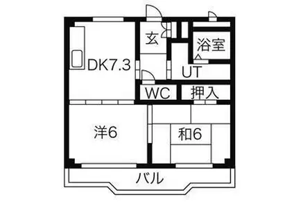 ル・ミエール上の山(2DK/2階)の間取り写真