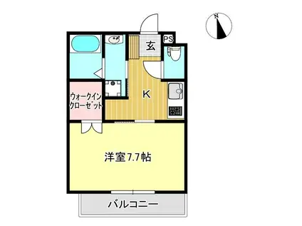 ノーヴァ大宮町(1K/1階)の間取り写真