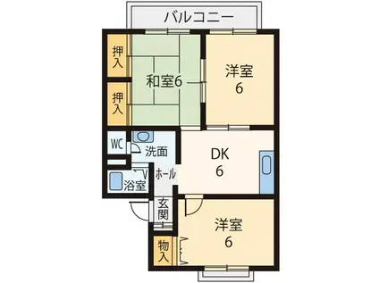 グリーンハイツ3号館(3DK/1階)の間取り写真