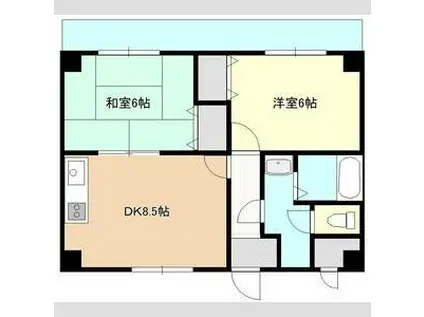 水原マンション(2DK/2階)の間取り写真