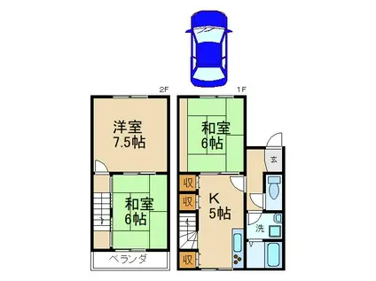 牧野ハイツ(3K/1階)の間取り写真