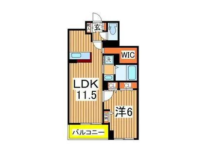 コントレイル(1LDK/2階)の間取り写真