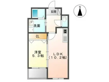 エムロイヤル(1LDK/3階)の間取り写真