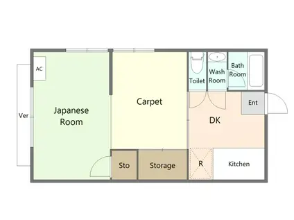 日向ハイツ(2DK/1階)の間取り写真