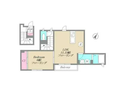 アルモ フォレスタ(1LDK/2階)の間取り写真