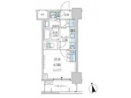 パークアクシス東上野(1K/9階)の間取り写真