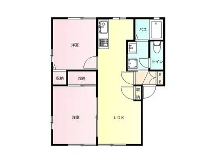 VERDE B(2LDK/1階)の間取り写真