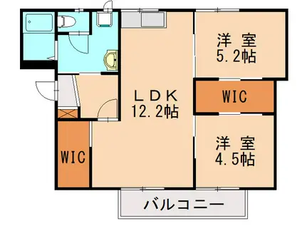 ファミール和白(2LDK/1階)の間取り写真