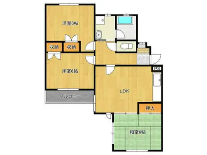 カーサなかつ(3LDK/1階)の間取り写真