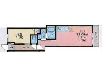 馬場4丁目アパート(1LDK/2階)の間取り写真