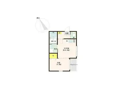 クレール ラフィネ(1DK/1階)の間取り写真