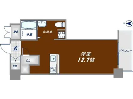 エクセルコート・布施・タワー(ワンルーム/7階)の間取り写真