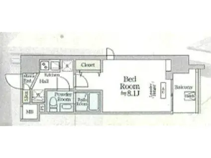 アイルヴァーチェ川崎(1K/11階)の間取り写真