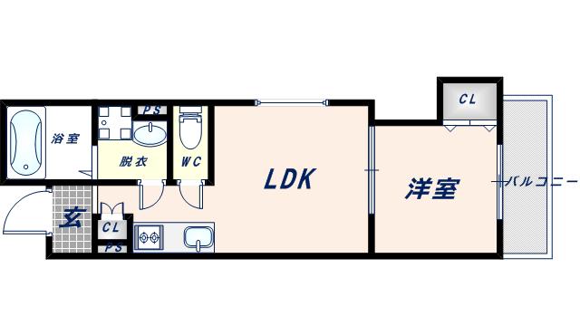 セレニティ柏田本町(1LDK/2階)の間取り写真