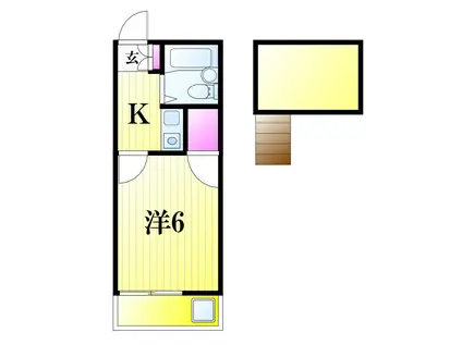 アム-ルコート(1K/2階)の間取り写真