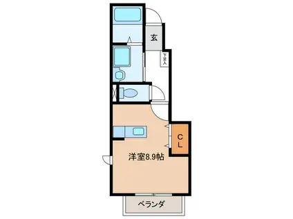 サニーレジデンスII(ワンルーム/1階)の間取り写真