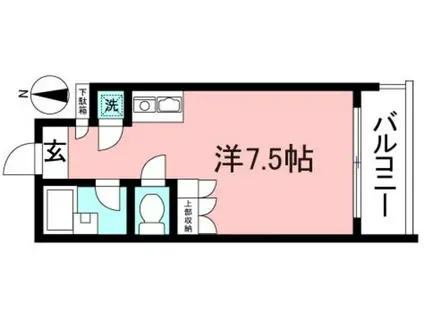 ヴィンケル池の上(ワンルーム/3階)の間取り写真