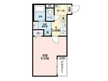 GRANDBLUE INAEIII(1K/1階)の間取り写真