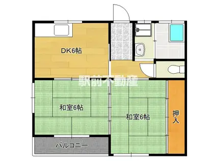 エンスペースI(2DK/1階)の間取り写真